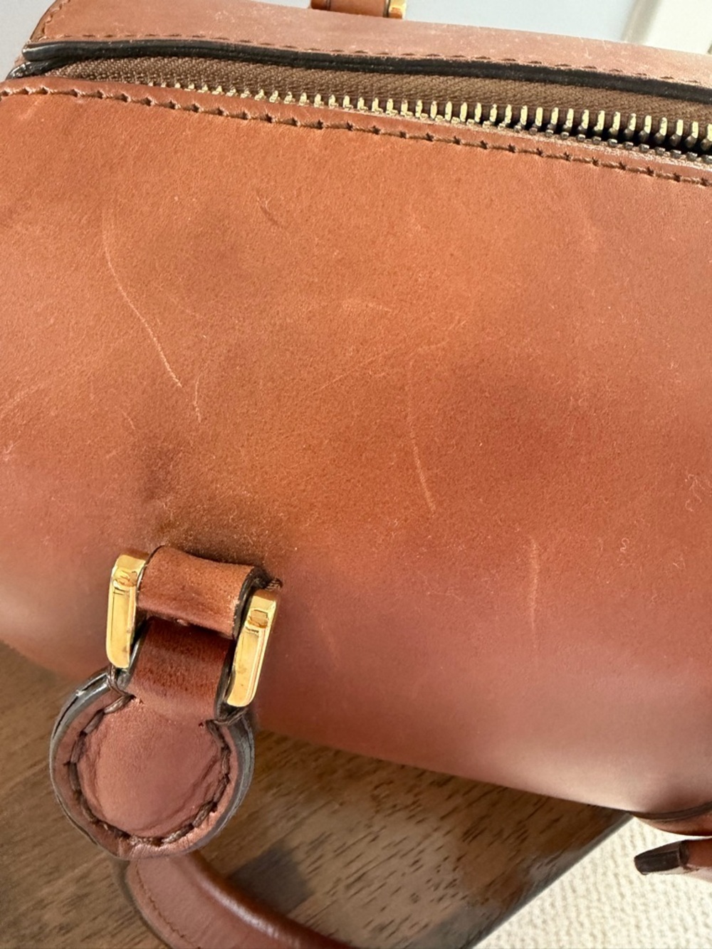 Rare Authentic Burberry Alchester Small Tan Leather Bowler Bag - Picture 9 of 15